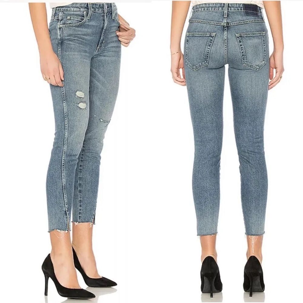 AMO high rise twist loverboy jeans cropped ankle